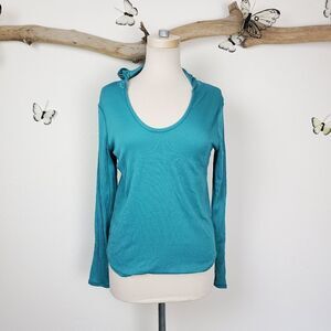 Lucy turquoise fitted thin hoodie